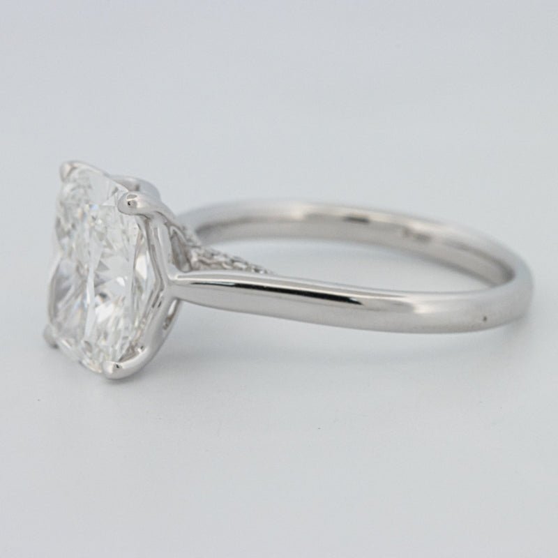 3.51 CT Cushion Cut Under - Halo Solitaire Ring (LG) - ZIZOV DIAMONDS