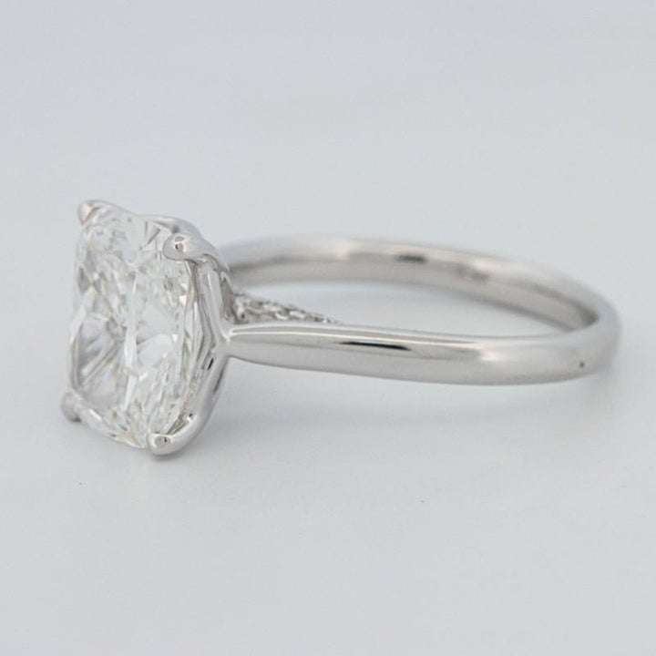 3.51 CT Cushion Cut Under - Halo Solitaire Ring (LG) - ZIZOV DIAMONDS