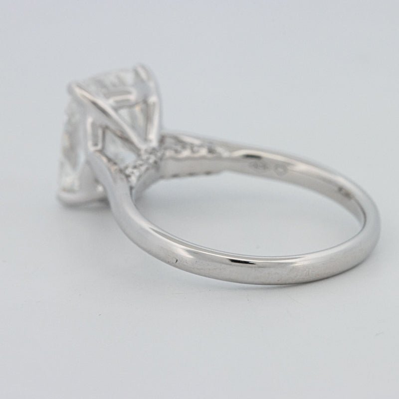 3.51 CT Cushion Cut Under - Halo Solitaire Ring (LG) - ZIZOV DIAMONDS