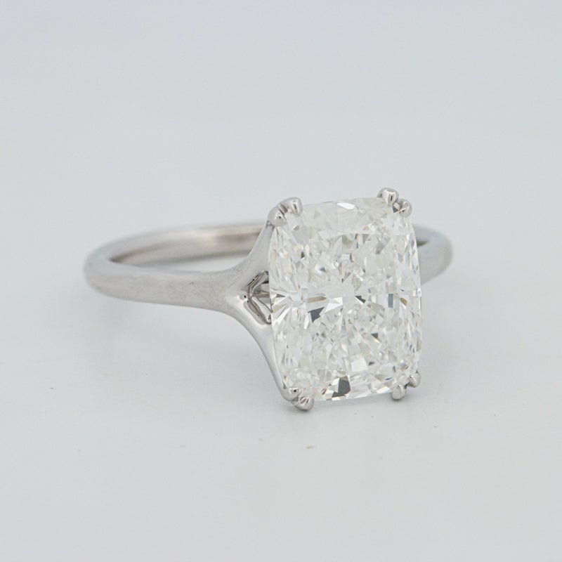 3.53 CT "Doubleclaw" Cushion Cut Solitaire (LG) - ZIZOV DIAMONDS