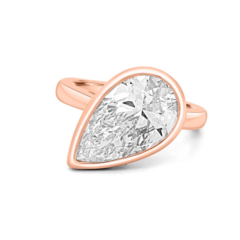 4 CT Bezeled Pear - Shape Ring (LG) - ZIZOV DIAMONDS