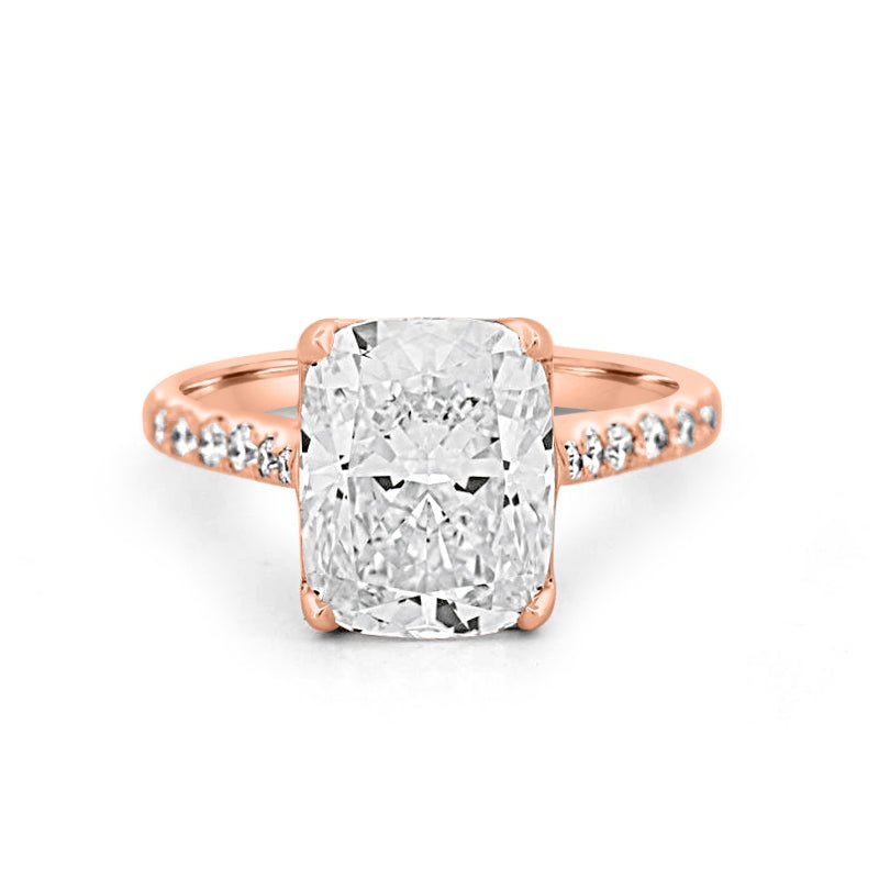 4 CT Cushion Pavé Solitaire (LG) - ZIZOV DIAMONDS
