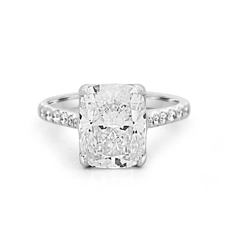 4 CT Cushion Pavé Solitaire (LG) - ZIZOV DIAMONDS