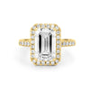 4 CT Emerald Cut Halo Pavé Solitaire (LG) - ZIZOV DIAMONDS