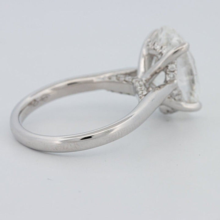 4 CT "Finesse" Oval Cut Under - Halo Solitaire Ring (LG) - ZIZOV DIAMONDS