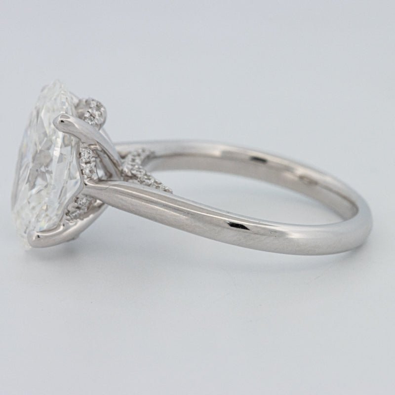 4 CT "Finesse" Oval Cut Under - Halo Solitaire Ring (LG) - ZIZOV DIAMONDS