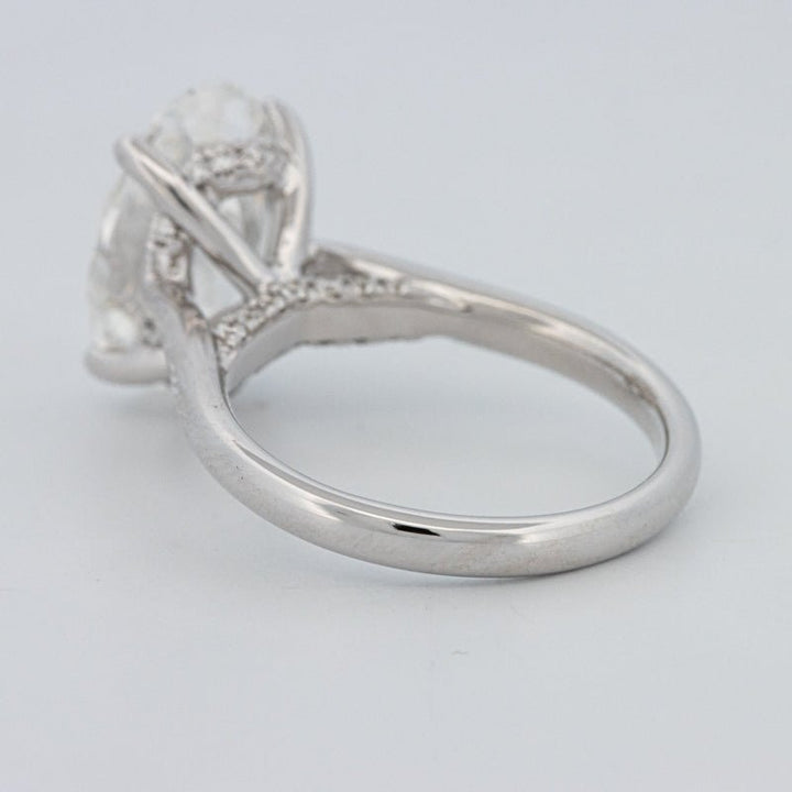 4 CT "Finesse" Oval Cut Under - Halo Solitaire Ring (LG) - ZIZOV DIAMONDS