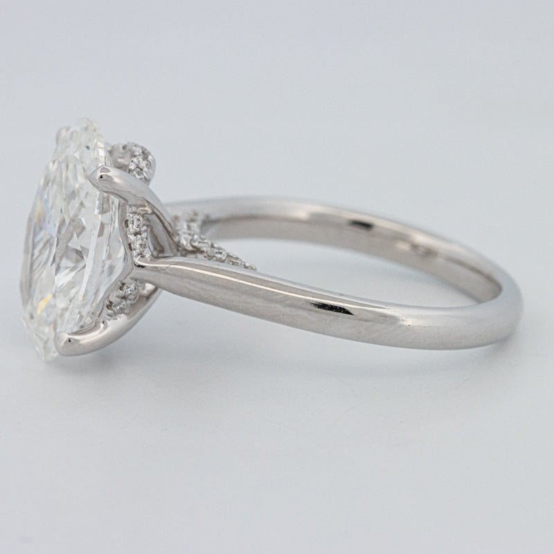 4 CT "Finesse" Oval Cut Under - Halo Solitaire Ring (LG) - ZIZOV DIAMONDS