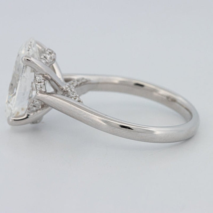 4 CT "Finesse" Oval Cut Under - Halo Solitaire Ring (LG) - ZIZOV DIAMONDS