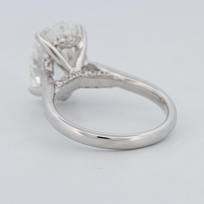 4 CT "Finesse" Oval Cut Under - Halo Solitaire Ring (LG) - ZIZOV DIAMONDS