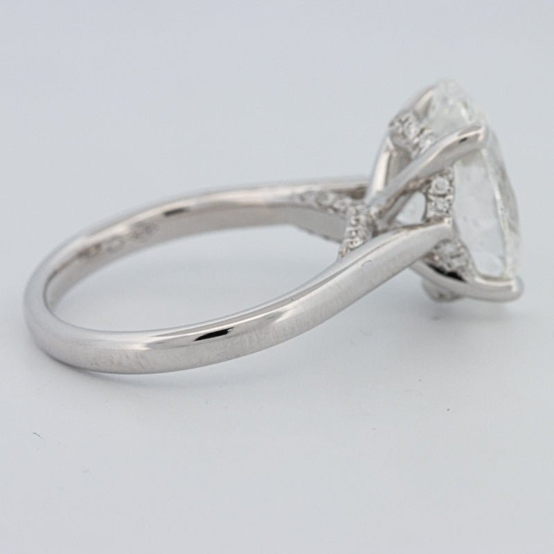 4 CT "Finesse" Oval Cut Under - Halo Solitaire Ring (LG) - ZIZOV DIAMONDS