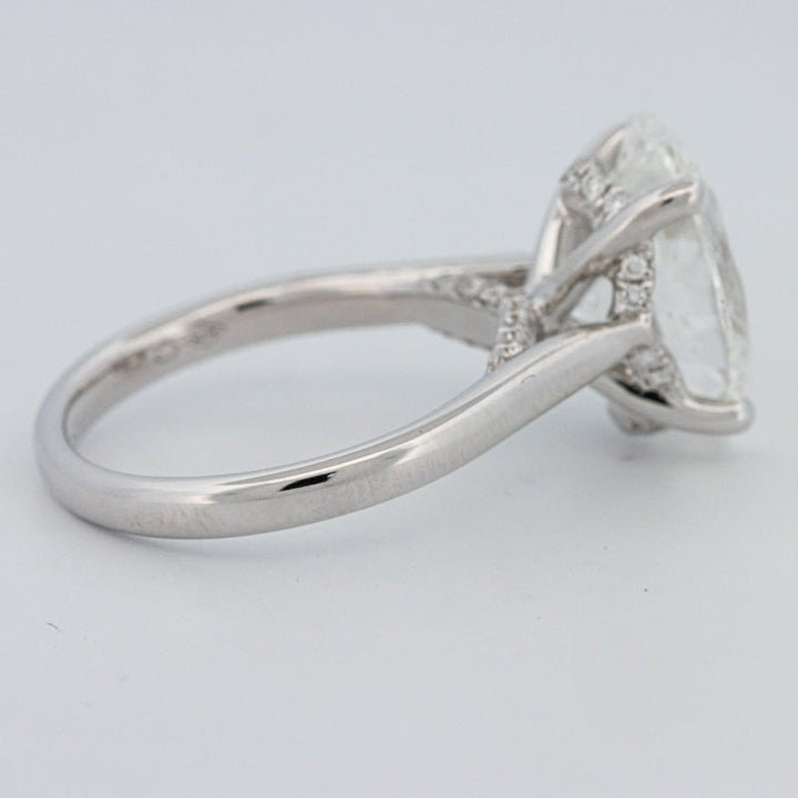 4 CT "Finesse" Oval Cut Under - Halo Solitaire Ring (LG) - ZIZOV DIAMONDS