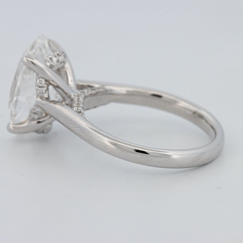 4 CT "Finesse" Oval Cut Under - Halo Solitaire Ring (LG) - ZIZOV DIAMONDS