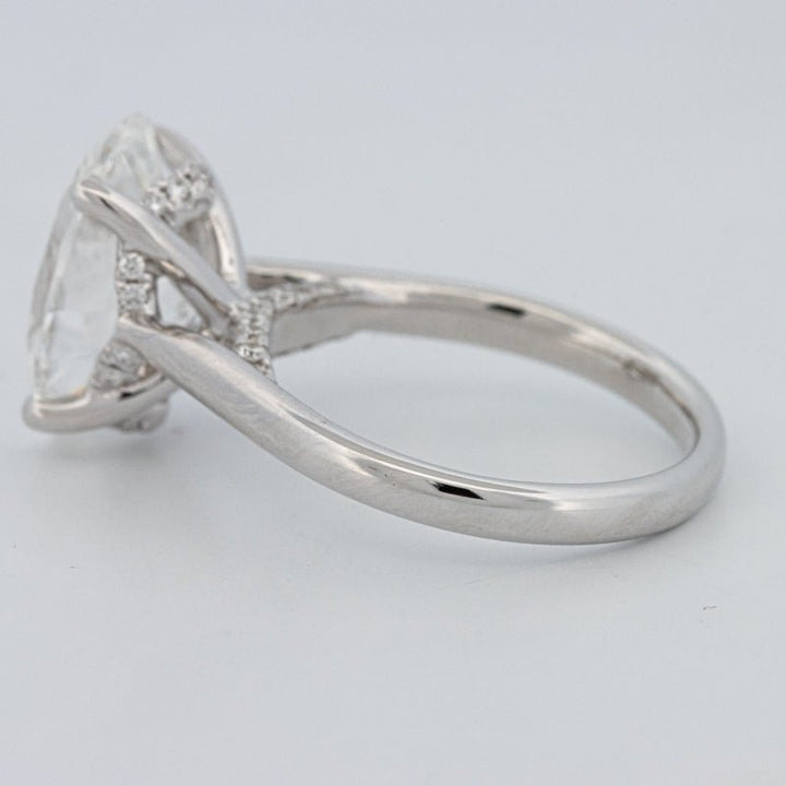 4 CT "Finesse" Oval Cut Under - Halo Solitaire Ring (LG) - ZIZOV DIAMONDS