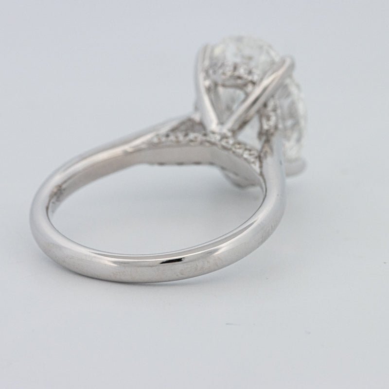 4 CT "Finesse" Oval Cut Under - Halo Solitaire Ring (LG) - ZIZOV DIAMONDS