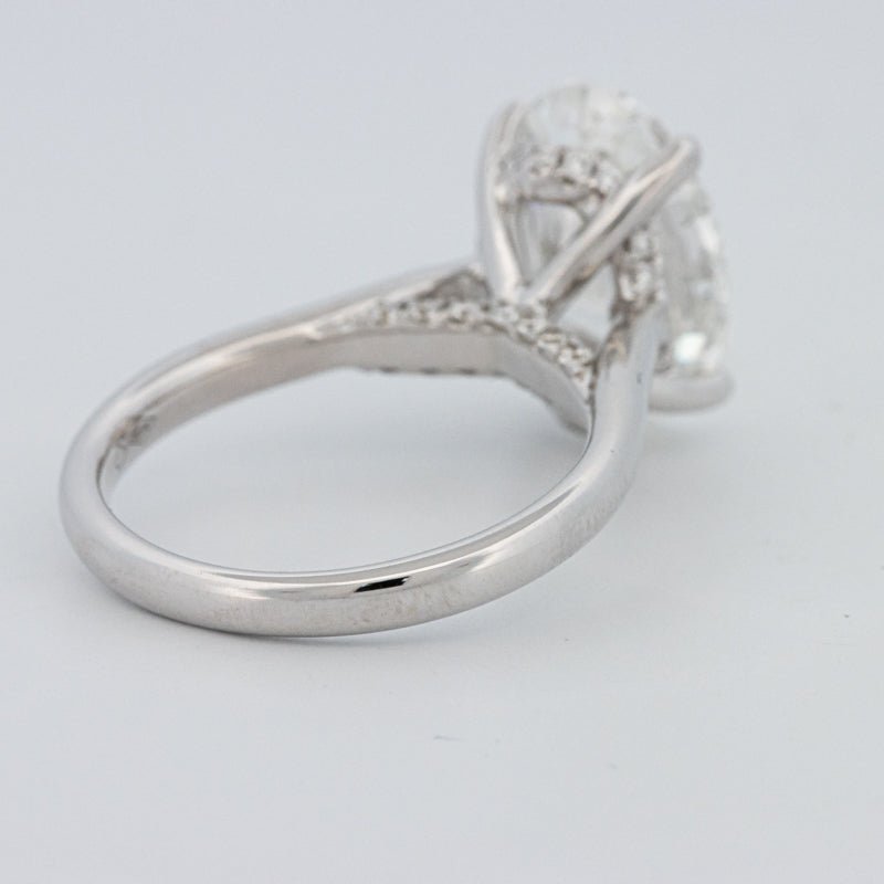 4 CT "Finesse" Oval Cut Under - Halo Solitaire Ring (LG) - ZIZOV DIAMONDS