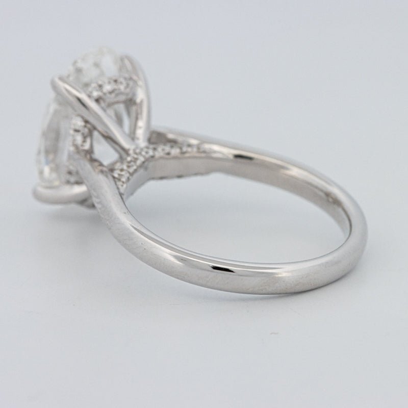 4 CT "Finesse" Oval Cut Under - Halo Solitaire Ring (LG) - ZIZOV DIAMONDS