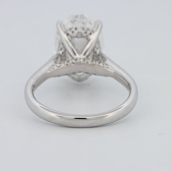 4 CT "Finesse" Oval Cut Under - Halo Solitaire Ring (LG) - ZIZOV DIAMONDS