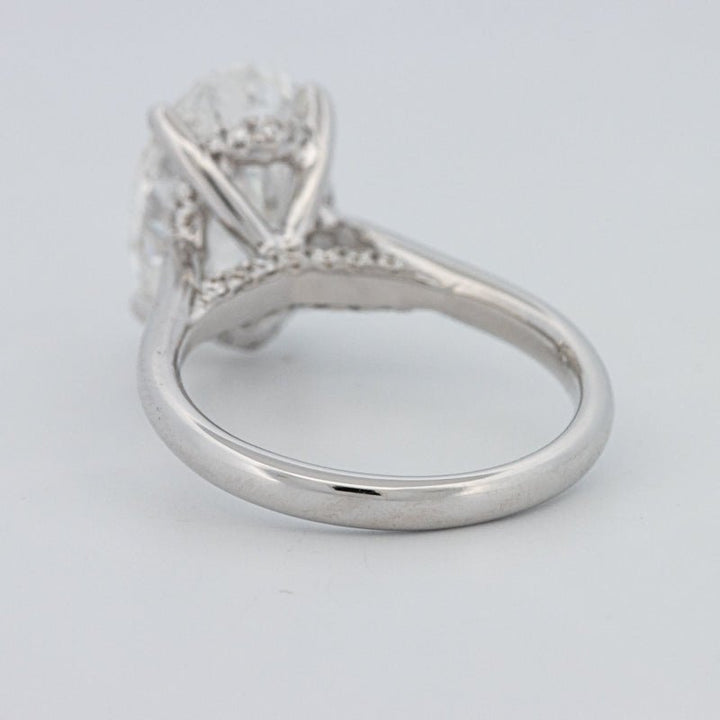4 CT "Finesse" Oval Cut Under - Halo Solitaire Ring (LG) - ZIZOV DIAMONDS