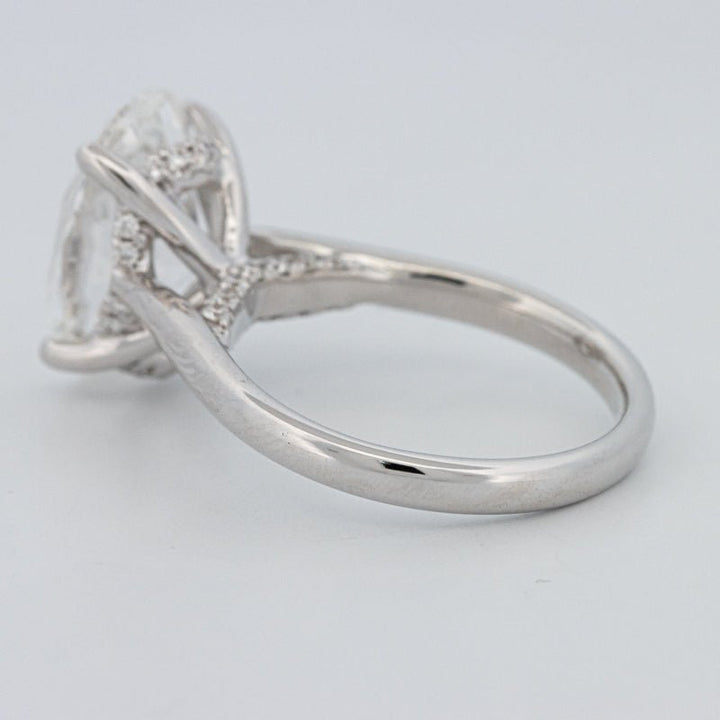 4 CT "Finesse" Oval Cut Under - Halo Solitaire Ring (LG) - ZIZOV DIAMONDS