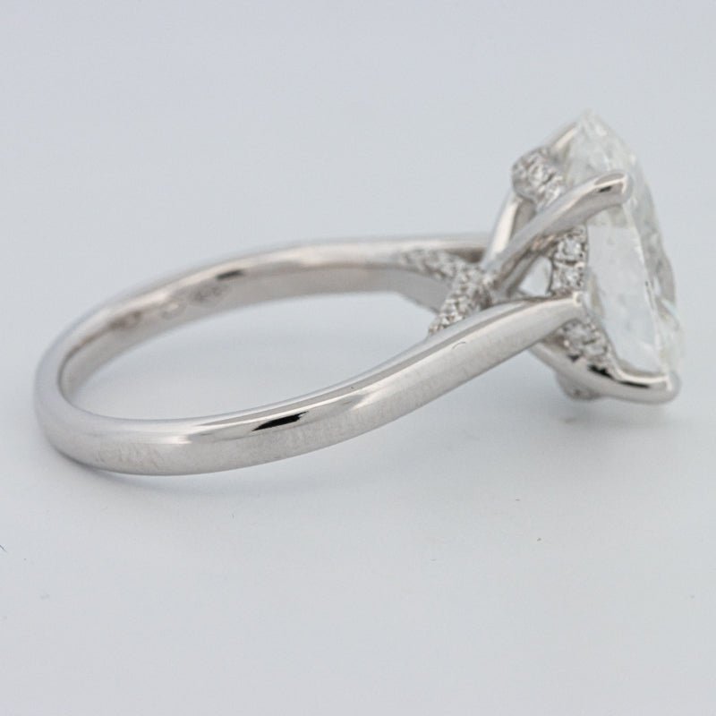 4 CT "Finesse" Oval Cut Under - Halo Solitaire Ring (LG) - ZIZOV DIAMONDS