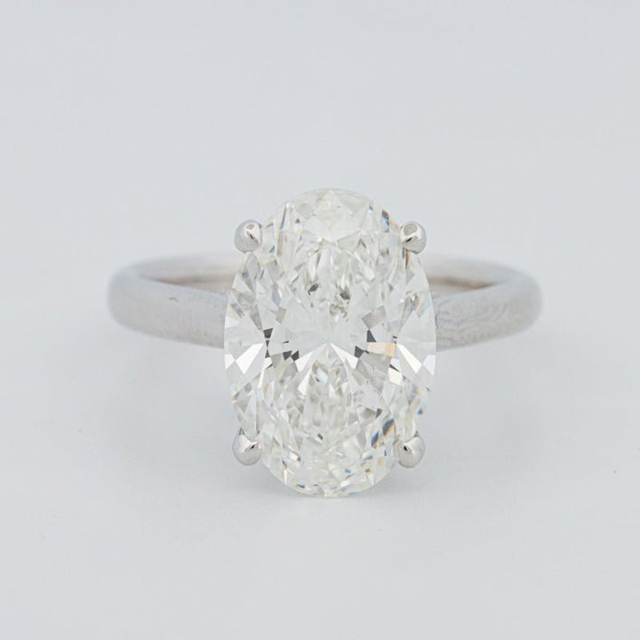 4 CT "Finesse" Oval Cut Under - Halo Solitaire Ring (LG) - ZIZOV DIAMONDS