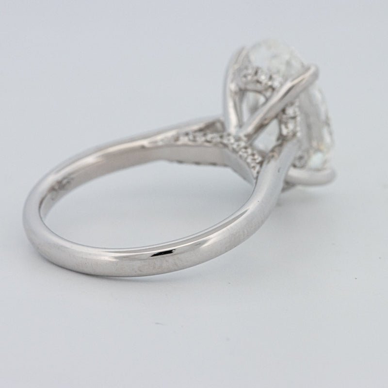 4 CT "Finesse" Oval Cut Under - Halo Solitaire Ring (LG) - ZIZOV DIAMONDS