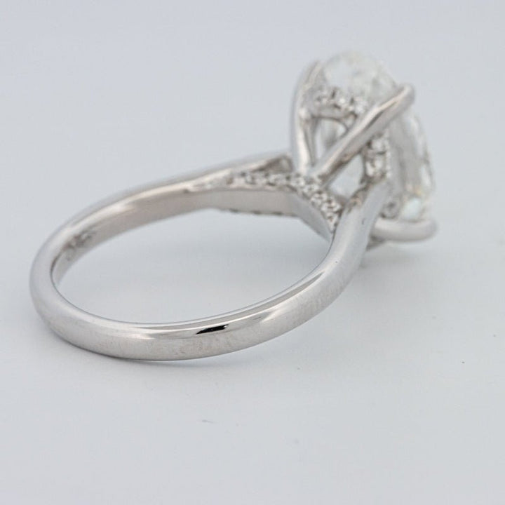 4 CT "Finesse" Oval Cut Under - Halo Solitaire Ring (LG) - ZIZOV DIAMONDS