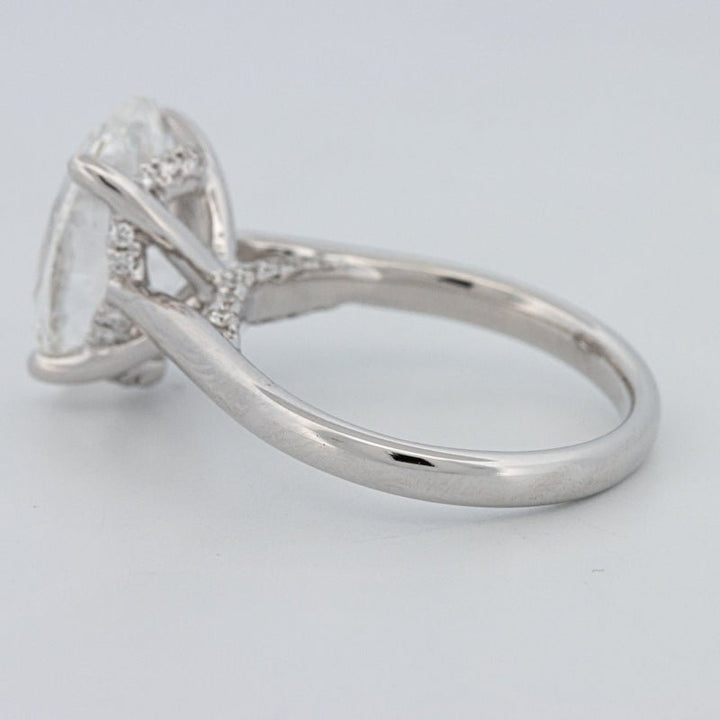 4 CT "Finesse" Oval Cut Under - Halo Solitaire Ring (LG) - ZIZOV DIAMONDS