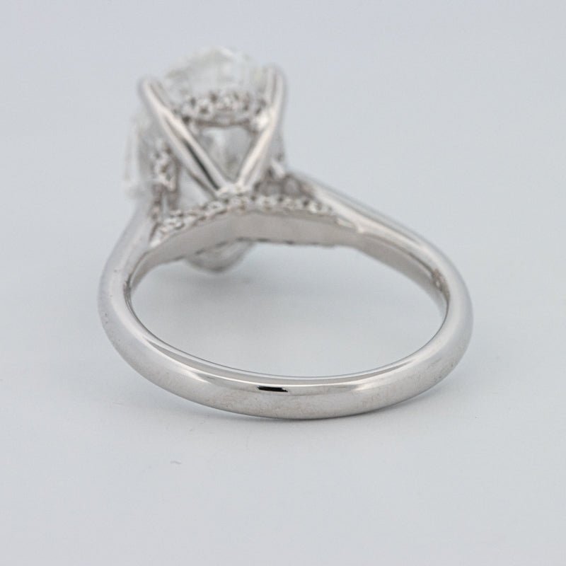 4 CT "Finesse" Oval Cut Under - Halo Solitaire Ring (LG) - ZIZOV DIAMONDS