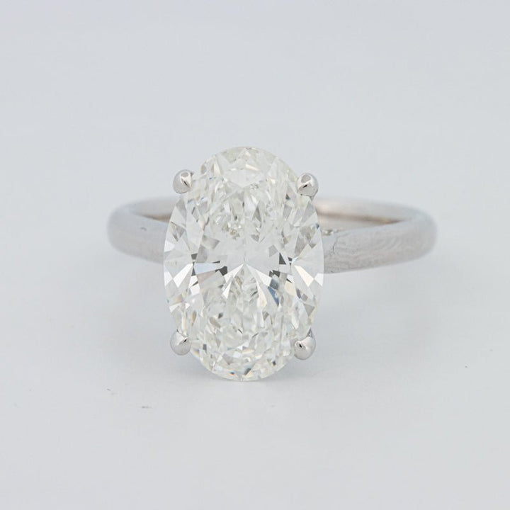 4 CT "Finesse" Oval Cut Under - Halo Solitaire Ring (LG) - ZIZOV DIAMONDS
