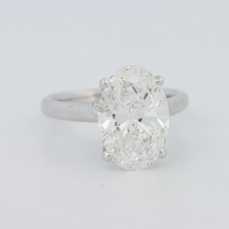 4 CT "Finesse" Oval Cut Under - Halo Solitaire Ring (LG) - ZIZOV DIAMONDS