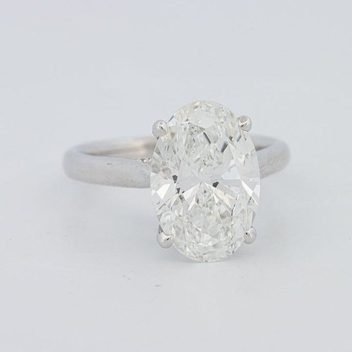 4 CT "Finesse" Oval Cut Under - Halo Solitaire Ring (LG) - ZIZOV DIAMONDS