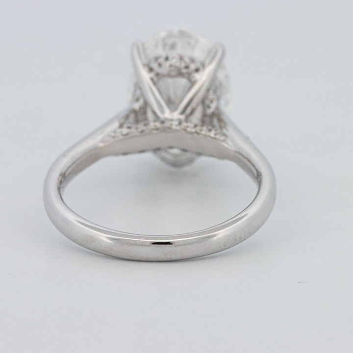 4 CT "Finesse" Oval Cut Under - Halo Solitaire Ring (LG) - ZIZOV DIAMONDS