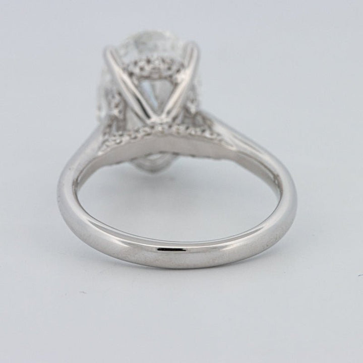 4 CT "Finesse" Oval Cut Under - Halo Solitaire Ring (LG) - ZIZOV DIAMONDS