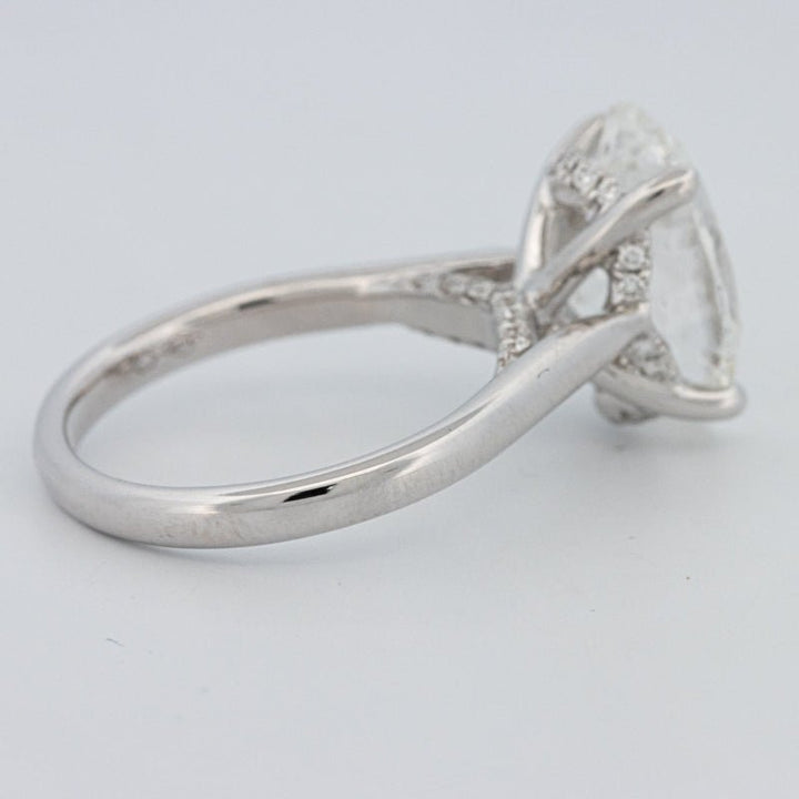 4 CT "Finesse" Oval Cut Under - Halo Solitaire Ring (LG) - ZIZOV DIAMONDS