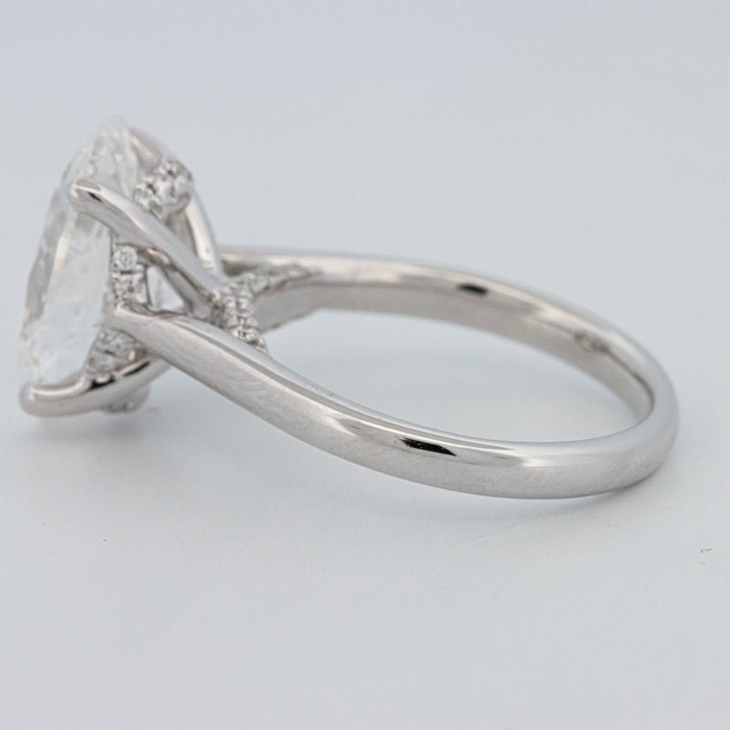 4 CT "Finesse" Oval Cut Under - Halo Solitaire Ring (LG) - ZIZOV DIAMONDS