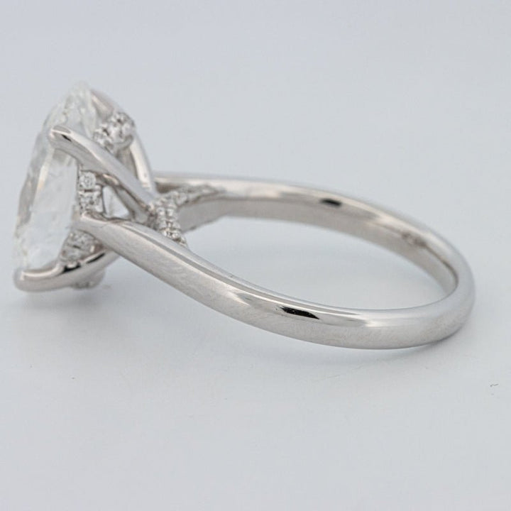 4 CT "Finesse" Oval Cut Under - Halo Solitaire Ring (LG) - ZIZOV DIAMONDS