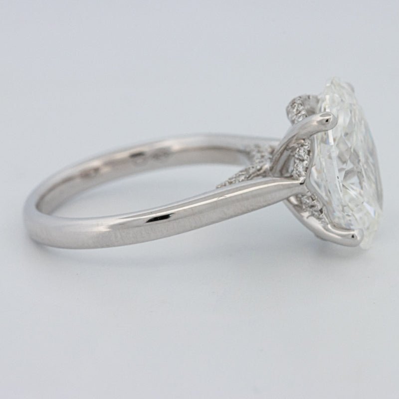 4 CT "Finesse" Oval Cut Under - Halo Solitaire Ring (LG) - ZIZOV DIAMONDS