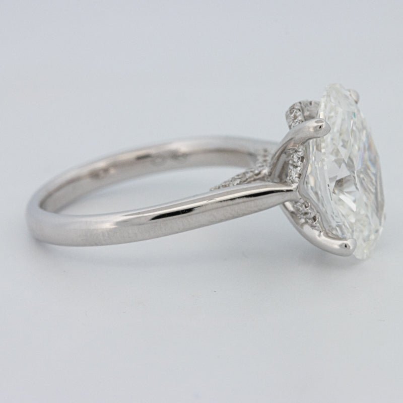 4 CT "Finesse" Oval Cut Under - Halo Solitaire Ring (LG) - ZIZOV DIAMONDS