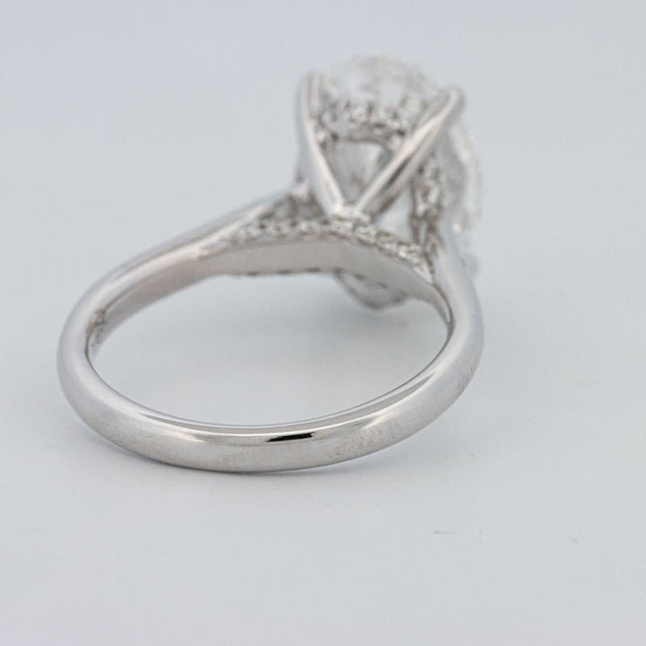 4 CT "Finesse" Oval Cut Under - Halo Solitaire Ring (LG) - ZIZOV DIAMONDS
