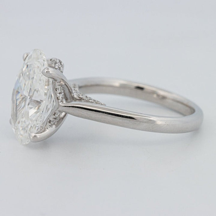 4 CT "Finesse" Oval Cut Under - Halo Solitaire Ring (LG) - ZIZOV DIAMONDS