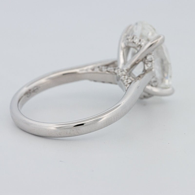 4 CT "Finesse" Oval Cut Under - Halo Solitaire Ring (LG) - ZIZOV DIAMONDS