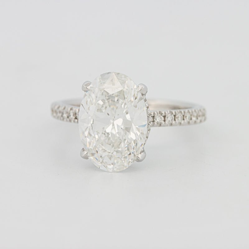 4 CT Oval Cut Under - Halo Pavé Solitaire (LG) - ZIZOV DIAMONDS