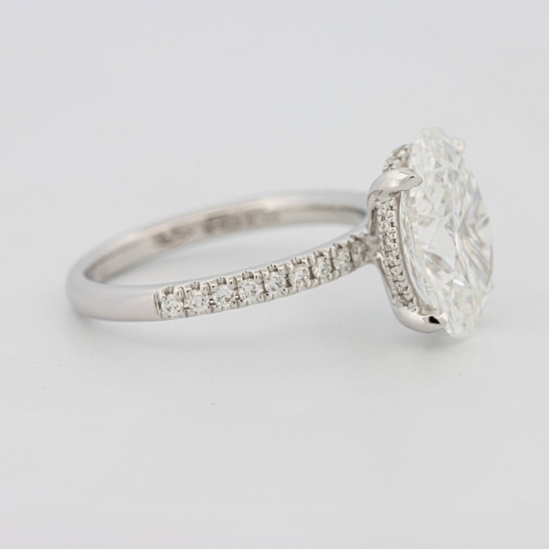 4 CT Oval Cut Under - Halo Pavé Solitaire (LG) - ZIZOV DIAMONDS