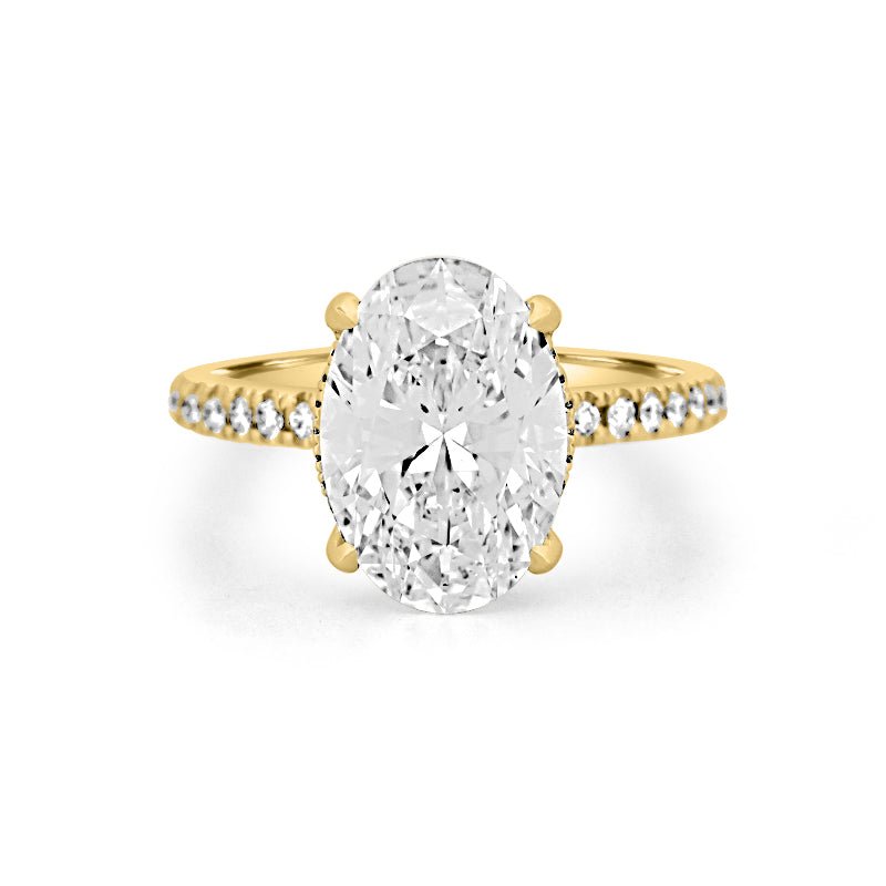 4 CT Oval Cut Under - Halo Pavé Solitaire (LG) - ZIZOV DIAMONDS