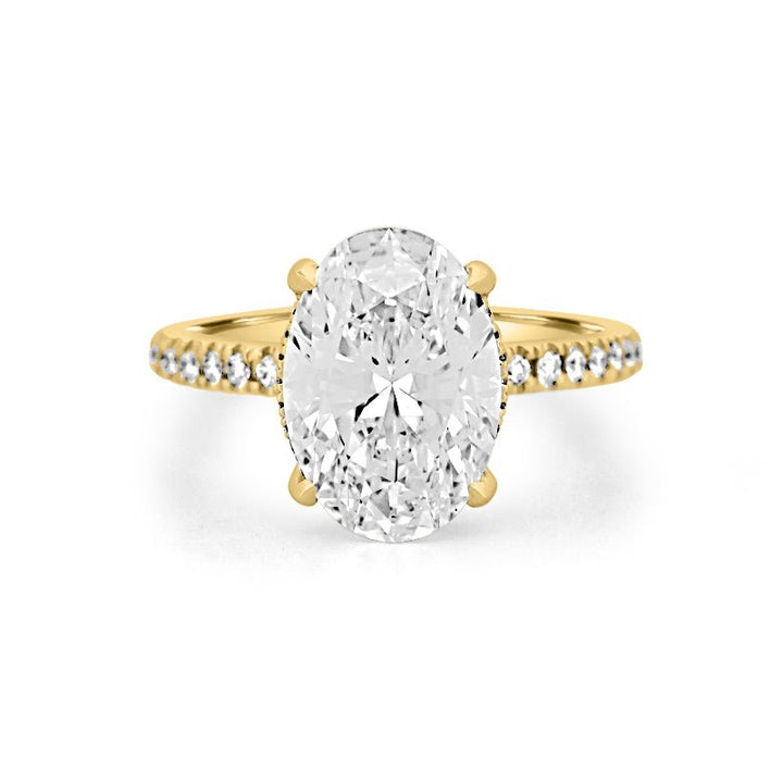 4 CT Oval Cut Under - Halo Pavé Solitaire (LG) - ZIZOV DIAMONDS