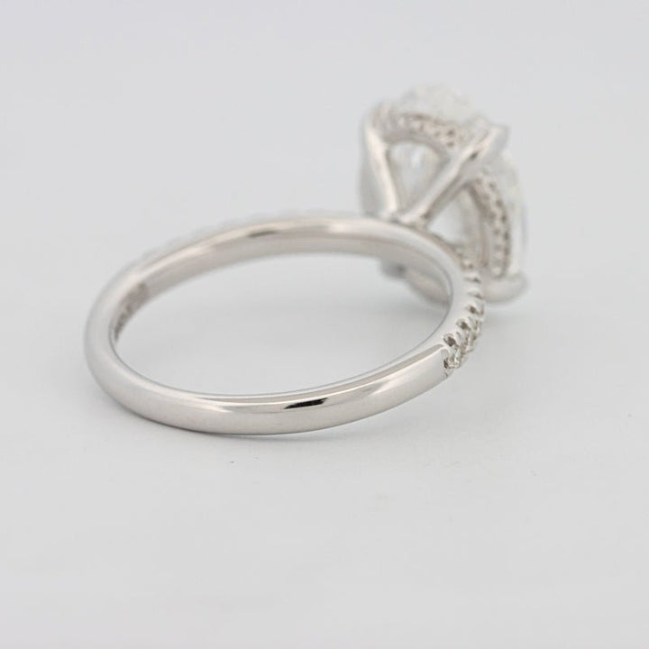 4 CT Oval Cut Under - Halo Pavé Solitaire (LG) - ZIZOV DIAMONDS