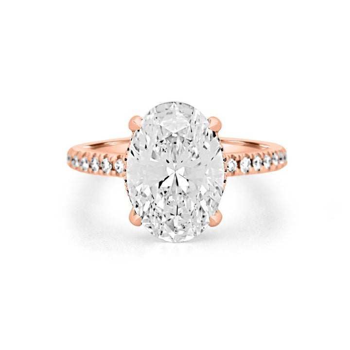 4 CT Oval Cut Under - Halo Pavé Solitaire (LG) - ZIZOV DIAMONDS