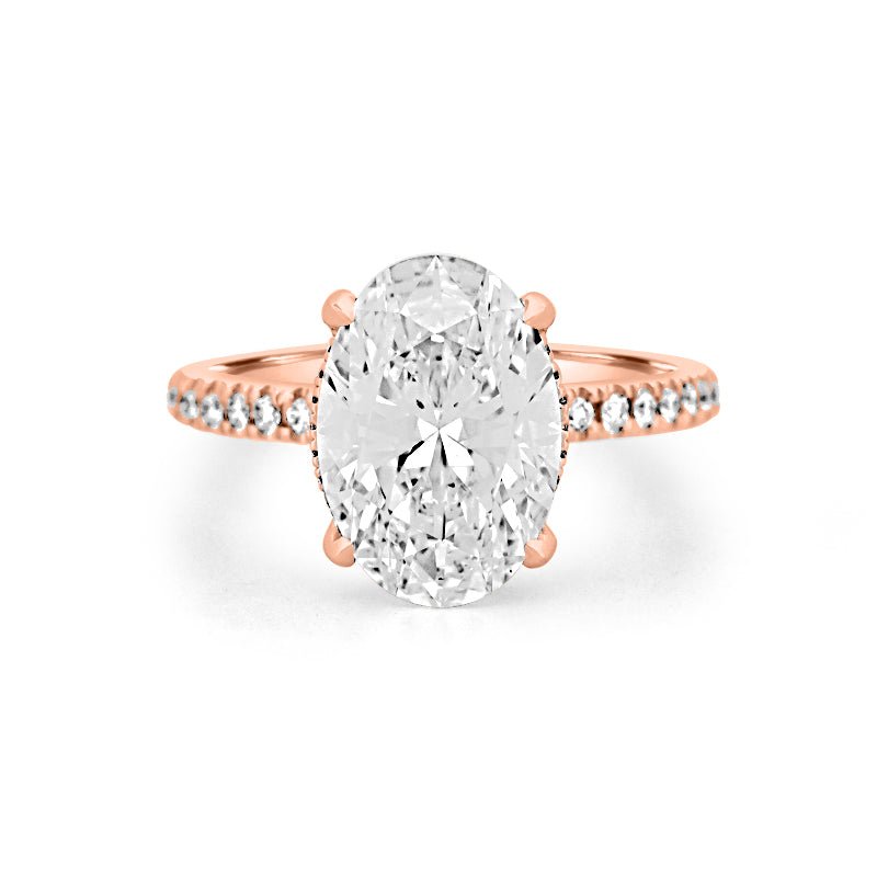 4 CT Oval Cut Under - Halo Pavé Solitaire (LG) - ZIZOV DIAMONDS